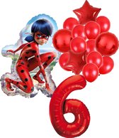 Miraculous Ladybug ballonnen pakket - 6 jaar - 86x55cm - Ladybug Balonnen set - Folie Ballon - Tales of ladybug - Themafeest - Verjaardag - Ballonnen - Versiering - Helium ballon