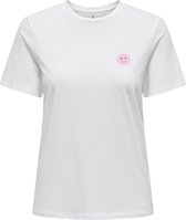 Only T-shirt Onllucia Reg S/s Top Jrs 15324866 Bright White/sunshine Dames Maat - M