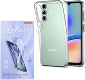 Soft Back Cover Hoesje Geschikt voor: Samsung Galaxy A05s Silicone - Transparant + 1X Tempered Glass Screenprotector - ZT Accessoires