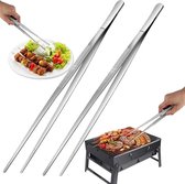 Kookpincet, roestvrij staal, 30 cm grillpincet, lange pincet met professionele keuken voor het koken, repareren, voor zeevruchten en grillen