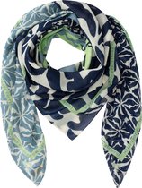 camel active Sjaal Patterned scarf - Maat womenswear-OS - blauw wit