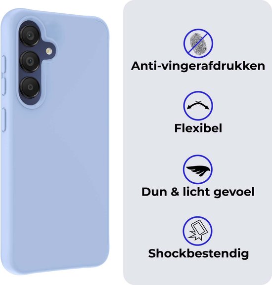 Coque Compatible avec Samsung A15 Coque Siliconen Case Cover - Coque Compatible avec Samsung Galaxy A15 Case Cover Case - Bleu Clair