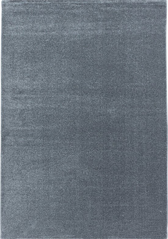 Pochon - Tapijt Rio - Zilver - 150x80x1,1 - Vloerkleed - Effen - Hoogpolige Vloerkleed - Rechthoekige Tapijt - Rechthoekige Vloerkleed