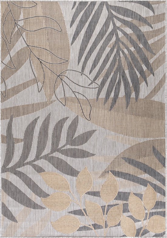 Pochon - Tapijt Sunny - Beige - 200x140x0,5 - Vloerkleed - Palmboom - Buiten - Laagpolige Vloerkleed - Kortpolige Vloerkleed - Rechthoekige Tapijt - Rechthoekige Vloerkleed