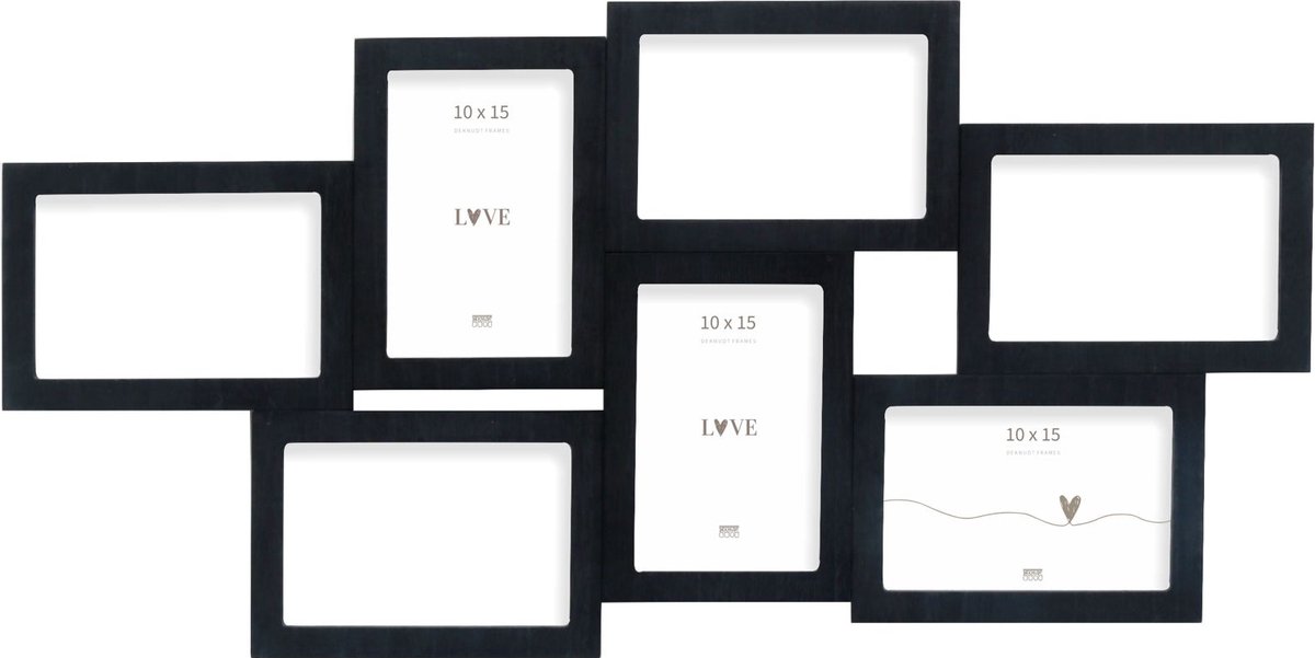Deknudt Frames multifotolijst S68UC2 P7 - zwart - houtfineer - 7x 10x15 cm