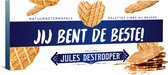 Jules Destrooper Natuurboterwafels met opschrift "Jij bent de beste!" - Belgische koekjes - 100g