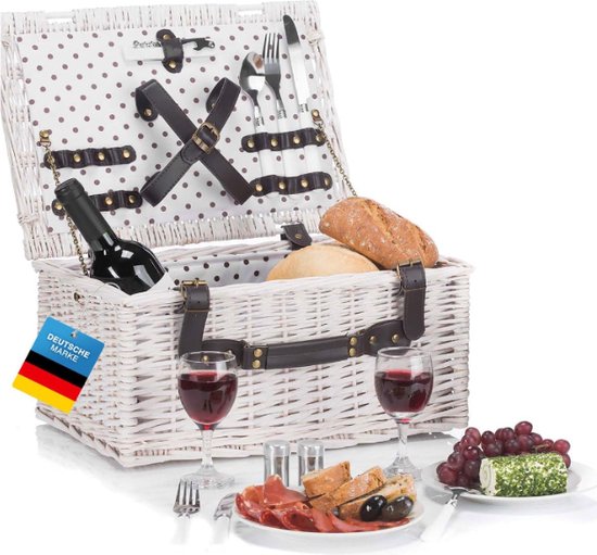 Panier pique-nique pour personnes Panier en osier de Luxe pour