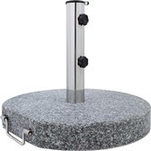Base de parasol de Luxe sur Roues - Mobile - Granit poli de haute qualité - Extra stable - Grijs