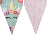 FUNIDELIA 1 Eenhoorn Vlaggetjes Slinger - Verjaardag versiering voor meisjes - Roze