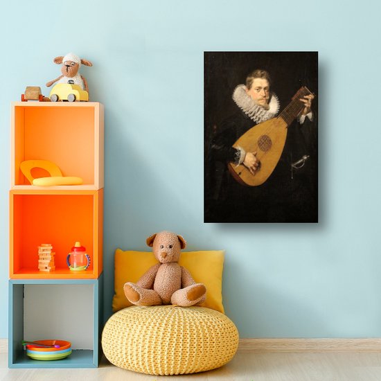 Joueur de luth - Tableaux de Peter Paul Rubens - Portrait de maître ancien - Peinture sur toile Portrait - Tableaux ruraux - Toile cuisine - Décoration murale salon 75x100 cm