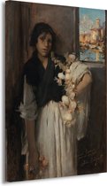 Venetiaanse uienverkoper - John Singer Sargent schilderij - Meisje wanddecoratie - Schilderij op canvas Oude meesters - Klassieke schilderijen - Canvas - Slaapkamer accessoires 50x70 cm