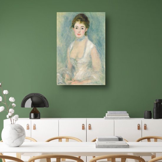 Portrait de Mme Henriot - Tableau Pierre-Auguste Renoir - Décoration murale Femme - Tableau toile Portrait - Décoration murale chambre d'enfant - Tableau toile salon - Accessoires chambre 75x100 cm