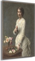 Madame Lerolle - Henri Fantin-Latour portret - Vrouw schilderij - Canvas schilderij Oude meesters - Klassiek schilderijen - Canvas schilderijen - Kunstwerk 50x70 cm