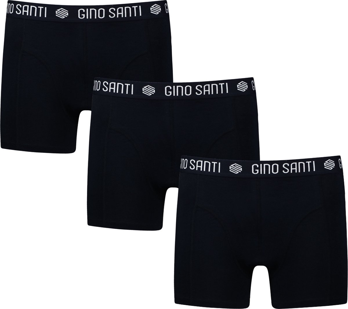 Gino Santi Premium Heren Boxershorts 3-Pack Zwart | 95/5 Stretchkatoen – Brede Comfortband – Vormvast & Duurzaam | Maat L