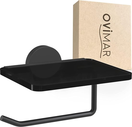 Zwarte toiletrolhouder moderne boerderij DIARA, badkameraccessoireset, minimalistische toiletrolhouders voor moderne badkamer, DABSTORY - België