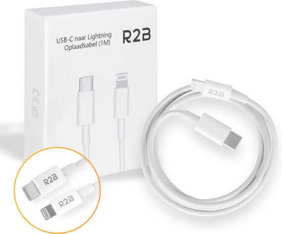 Foto: R2b usb c naar lightning kabel 1 meter extra stevige usb c kabels oplader geschikt voor apple iphone airpods ipads