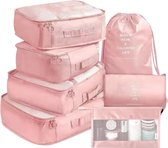 DOE Packing Cubes Set 8-Delig - Bagage Organizers - Travel Backpack Organizer - Kleding organizer - Roze