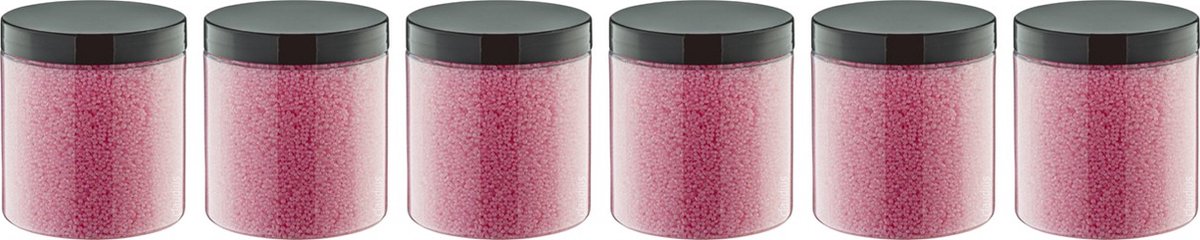 Goedkoopste Badkaviaar Rozen - 200 gram - Pot met zwarte deksel - set van 6 stuks - bad parels voor in bad