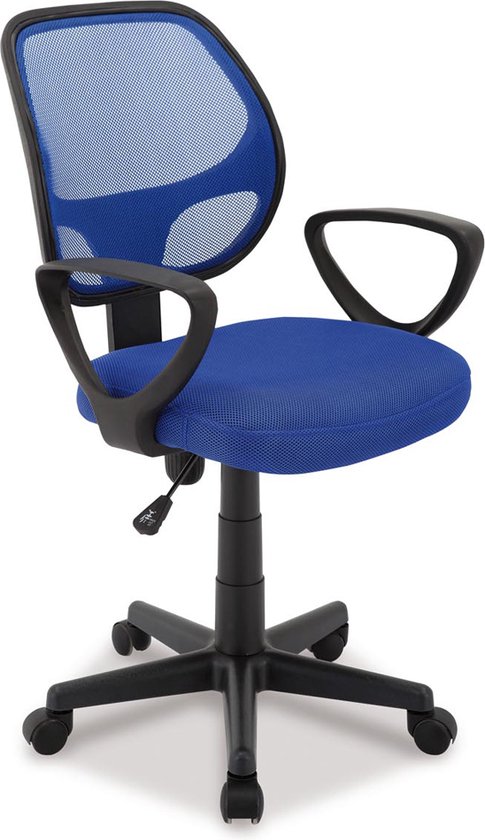 ACAZA Bureaustoel - Stoel - Verstelbaar - Solide - met Wieltjes - Blauw