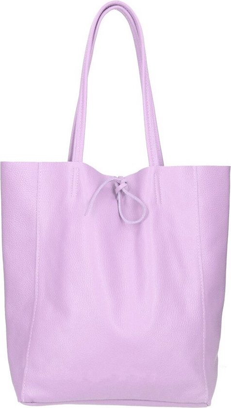 Lila Leren Shopper Simple - Leder - Shoppers - Handtassen - Lila - Italiaans Leer - Leren Tas