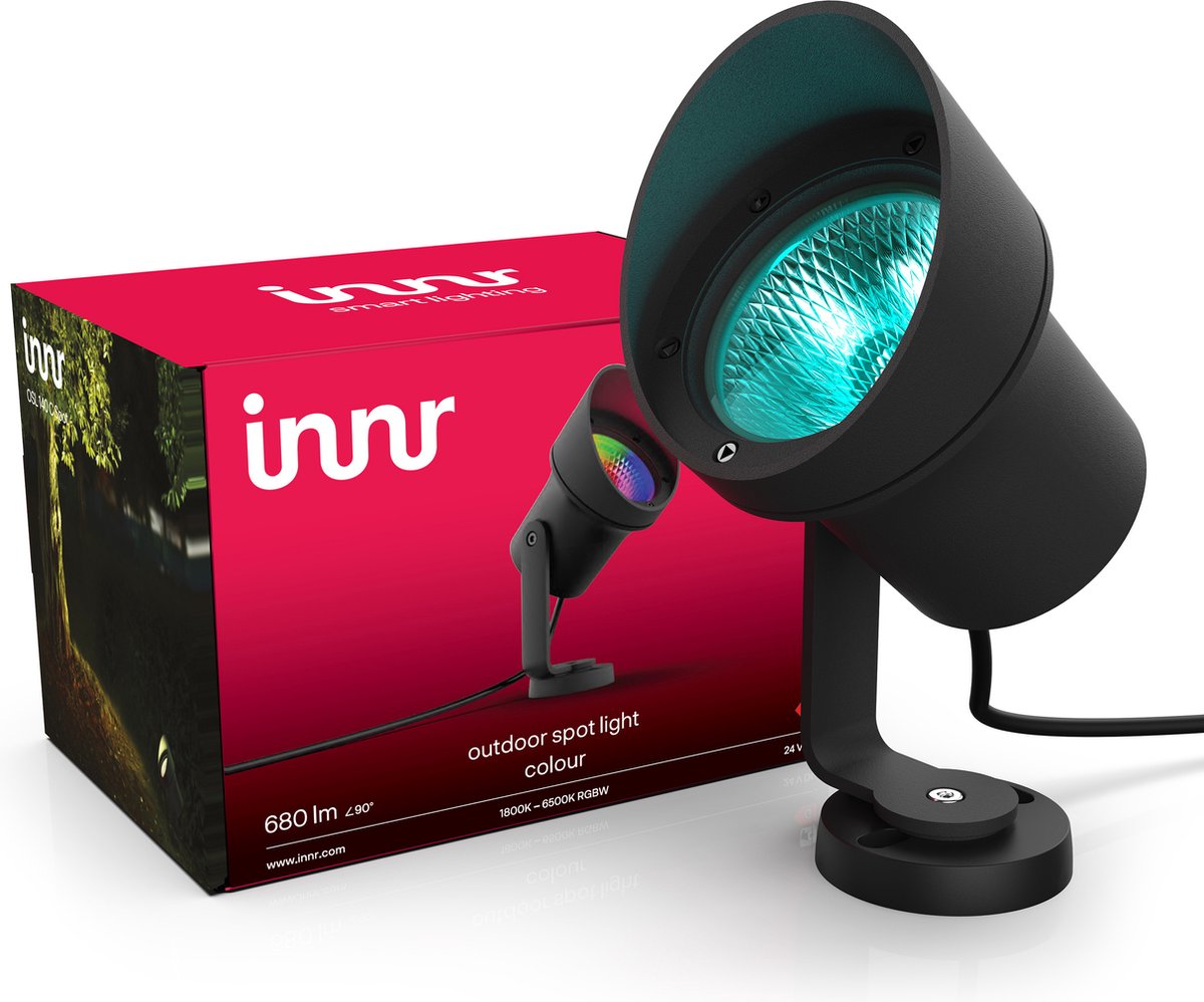Innr smart XL tuinspot uitbreiding - wit en gekleurd licht - slimme prikspot buiten - buitenverlichting - tuinverlichting - wandlamp buiten - dimbaar - 1 pack (OSL 140 C basisset vereist)