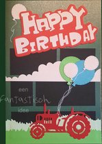 Verjaardagskaart - HANDGEMAAKT - Tractor
