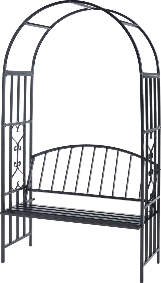 Casa.pro Pergola Barile met bank 205x114x55 cm zwart