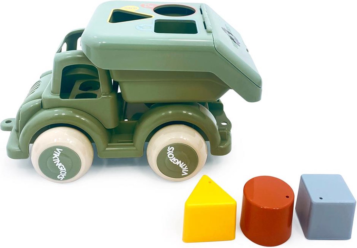 Viking Toys RE:LINE Vuilniswagen Vormenstoof 4-Delige Speelset Gemaakt Van 100% Gerecycled Plastic Geschikt Vanaf 1 Jaar