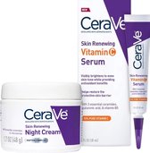 Duo de soins anti-âge CeraVe | Contient 10 % de sérum et de crème de nuit à la Vitamine C Pure pour le visage | Soin du visage éclaircissant et hydratant
