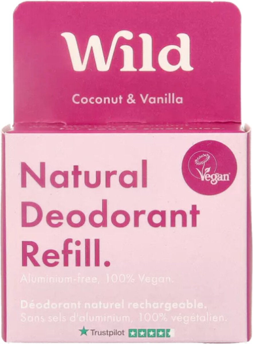 Goedkoopste Wild Deodorant Navulverpakking Natural Coconut & Vanilla 40 gr