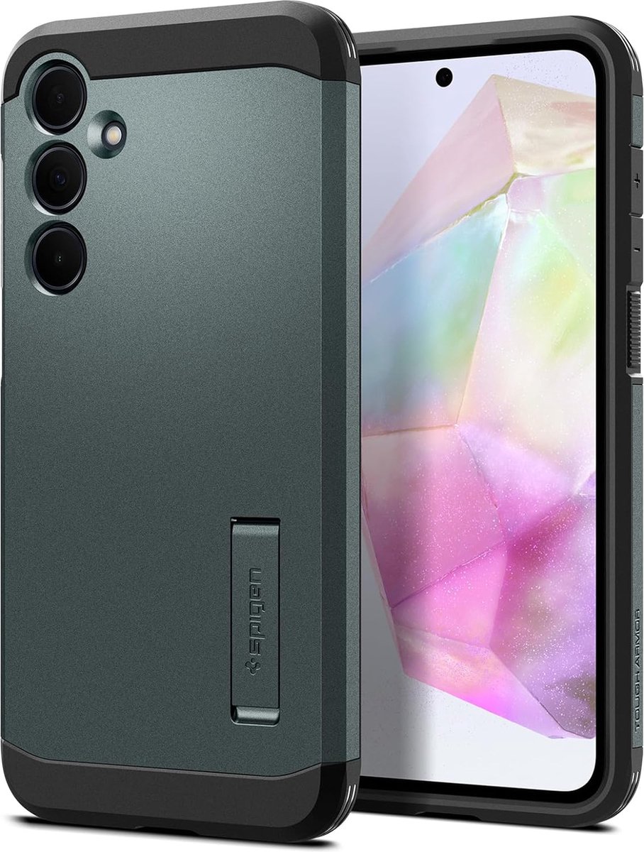 Spigen Geschikt voor Samsung Galaxy A35 5G - Tough Armor - Back Cover Hoesje - Groen