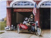 Harley-Davidson Firehouse Dogs Metalen Bord - 40 x 30 cm