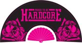 HARDCORE - Hand Fan - Festival Fan - Espagnol Fan - Zwart - Rose - Hardcore - Festival