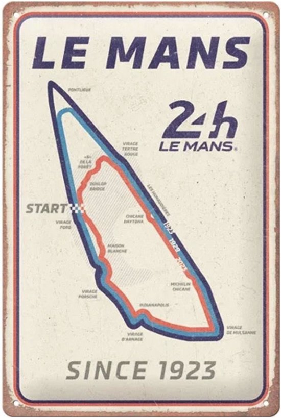 Plaque émaillée Métal 20x30 Cm – Le Mans 1993 – Décoration Atelier