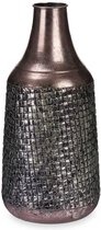 Giftdecor Bloemenvaas Antique Roman - zilver/brons - metaal - D21 x H44 cm - Design vaas met historisch karakter