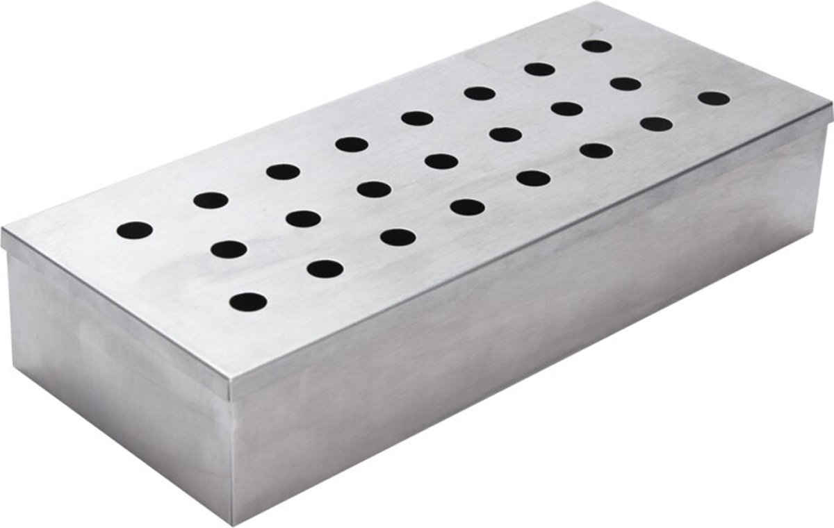 Vaggan Smokerbox - voor de BBQ - RVS - 24 x 10 x 4,5 cm - rookbox - voor rookhout