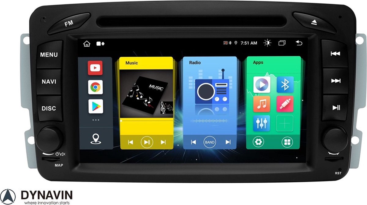 Android 13 Autoradio für Mercedes C-Klasse W203/G-Klasse W463/CLK W209 | 7 -Zoll-IPS-Touchscreen mit HD-Rückfahrkamera | Kabelloses CarPlay & Android Auto | 2GB 64GB GPS, Bluetooth, WLAN, FM-Radio