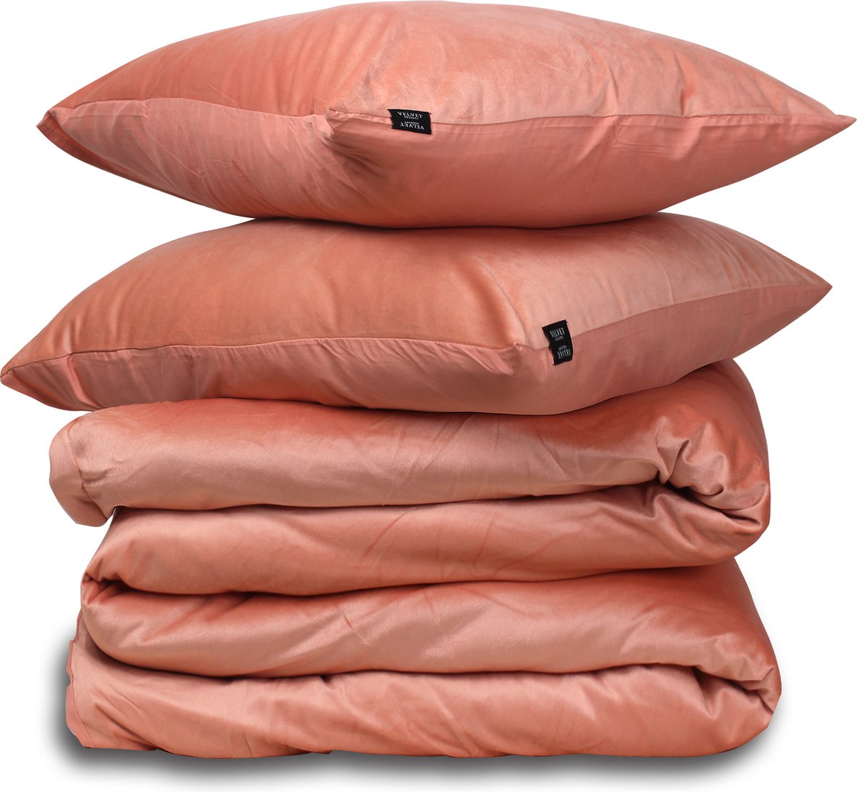 Dekbedovertrek Velvet Couture - Fluweel - Dekbedovertrek - 240x200/220 cm - Tweepersoons - nude-pink - instopstrook - Fluweel Zacht - Afgewerkt met Drukknoopjes