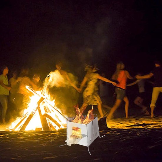 picknickbarbecueDraagbare Roestvrij staal Opvouwbare Houtskool BBQ Grill Afneembare Kleine BBQ Grill grillset winddicht Camping Buiten Reizen Met Draagtas van Merkloos — afbeelding 2