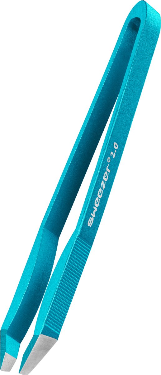 Rubis Switzerland Sweezer 2.0 - Ultralicht aluminium epileer pincet voor wenkbrauwen met handgemaakte schuine punt - blauw