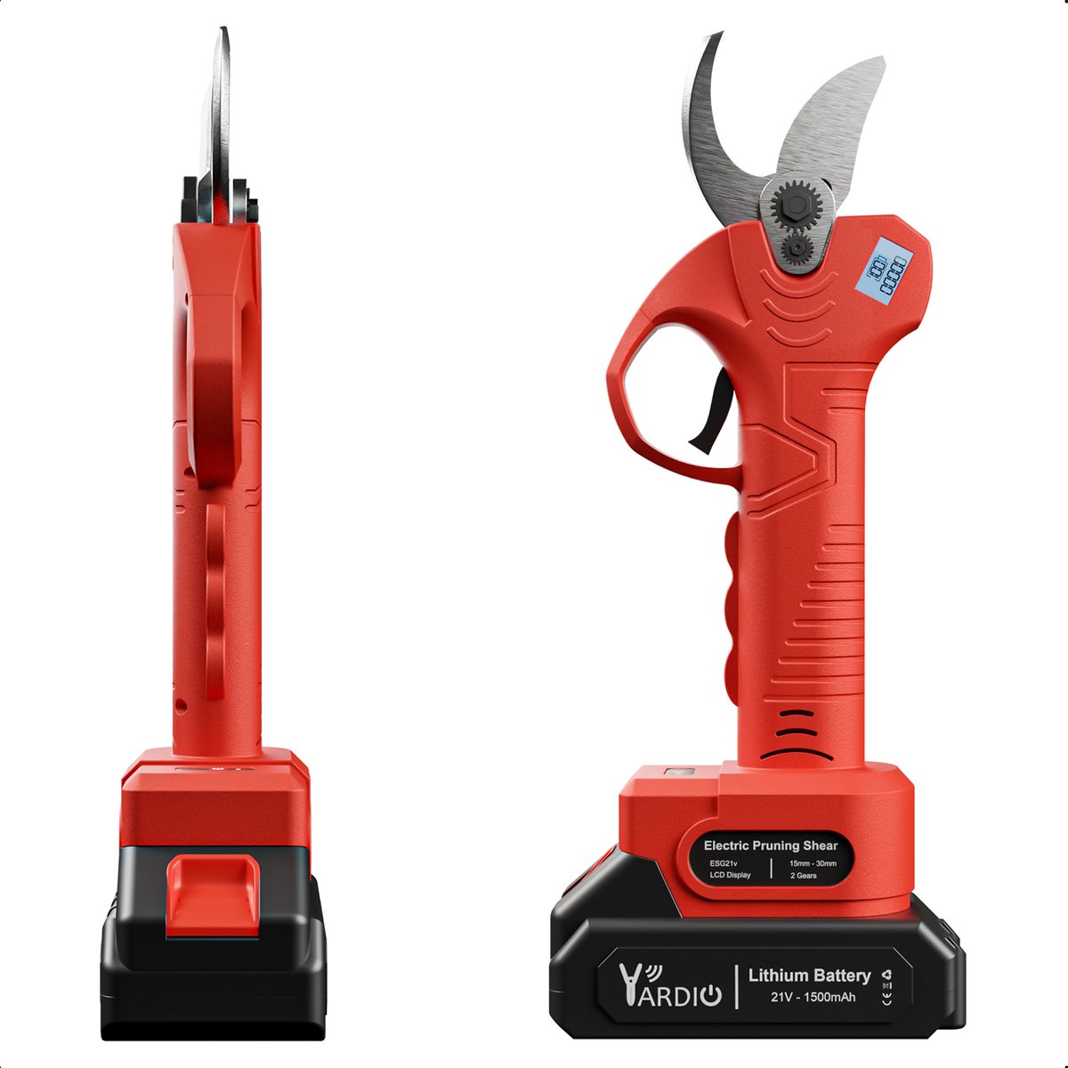 YARDIO Tools® - ESG21v - Snoeischaar - Elektrische Snoeischaar Accu - Takkenschaar - ESG21v - incl. Accu 1.5a