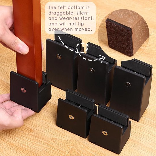 Massief houten bed verhogers, Hoogte 10cm Houten