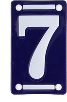 Esschert Design Emaille blauw met wit huisnummer 7 | 7 x 11,8 cm