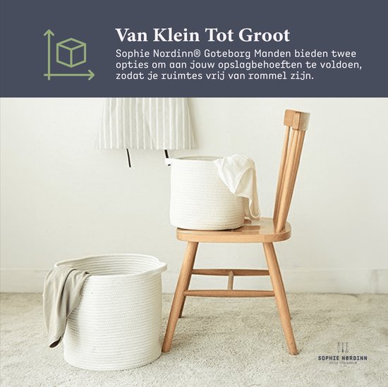 Bestseller #1 Basket by Sophie Paniers à linge - Panier de Rangement Goteborg ( Wit Petit) - Panier à Linge - Paniers à Linge - Sac à Linge - 22 L