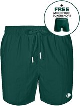 Muchachomalo Heren Zwembroek - 1 Pack + Boxershort - Maat L - Groen - Mannen Zwembroek