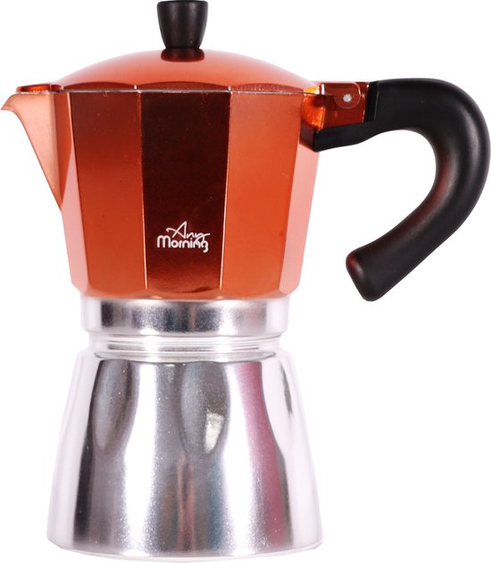 Any Morning Kookplaat Espresso Aluminium Moka Pot, 240 ml