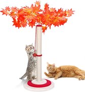 Krabpaal voor katten, 75 cm kokospalm, hoge kwaliteit sisaltouw met ophangbal, grote binnenboompaal voor kittens en katten - rood