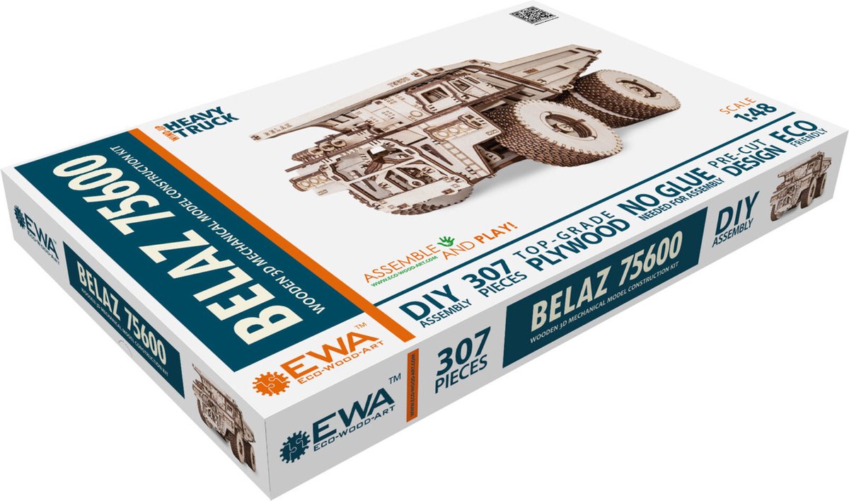 Eco-Wood-Art Belaz 75600 Truck - Houten Modelbouw