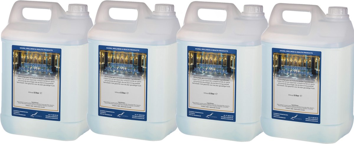 Goedkoopste Claudius Douchegel Hammam Herbal 5 liter - set van 4 stuks - Showergel