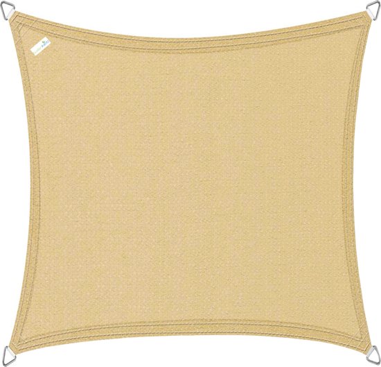 Buitenkado schaduwdoek vierkant 2,5x2,5 m - HDPE/RVS - zand beige